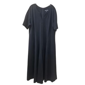 Soft Surroundings Black Scarletta Ponte Stretch Flared Maxi Dress Plus Size 22W